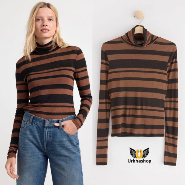 Turtle neck long sleeve top for women