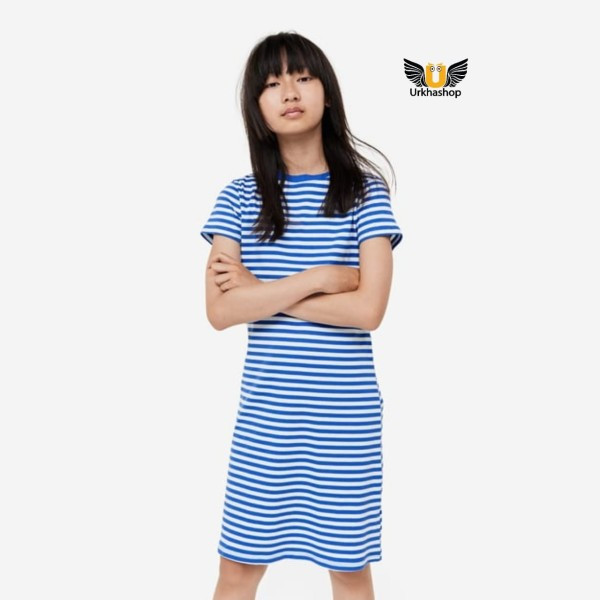 Ribbed T-shirt dress for girls to adult girls