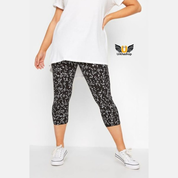 Printed Cropped Leggings For Plus Size Women