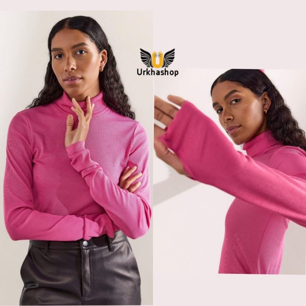 Ribbed long sleeve top for women