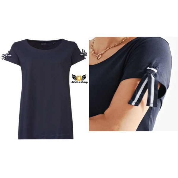 women's semi long t-shirt, close-fitting, with a round neckline