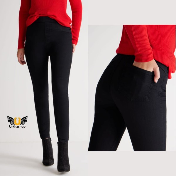 Black Denim High Waisted Skinny Fit Jeggings For Women