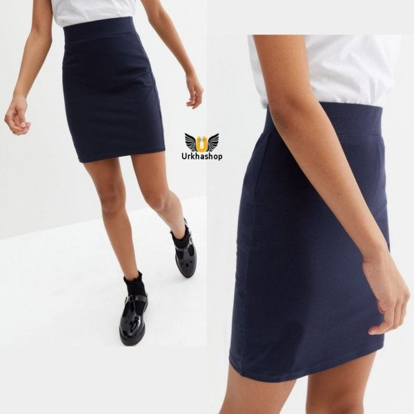 Adult Girls Navy High Waist Mini Skirt